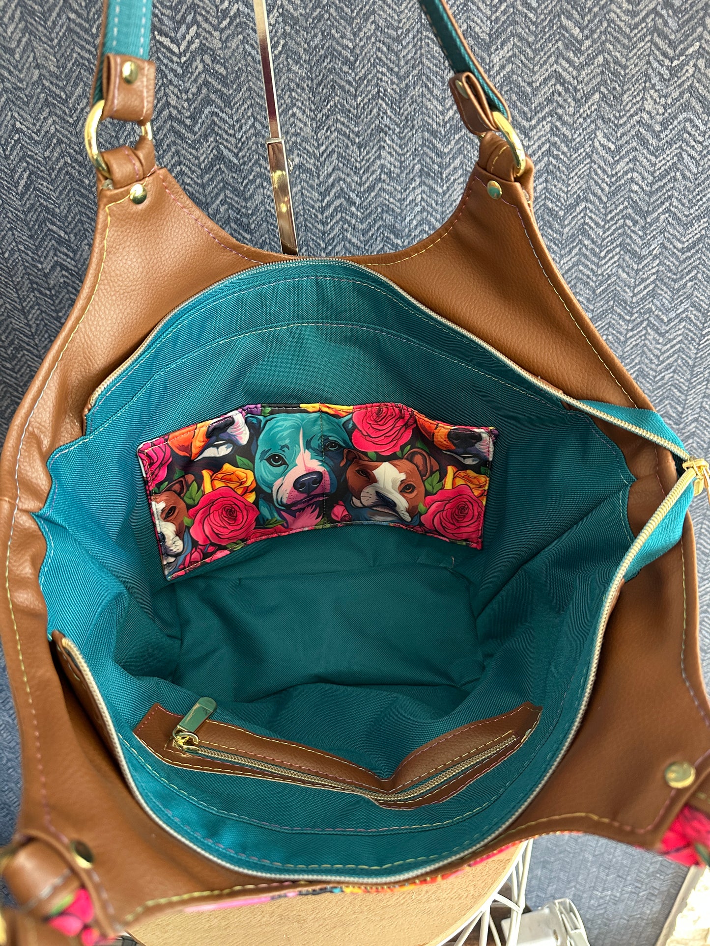 Tiger Lily Tote - Pitbulls and Roses