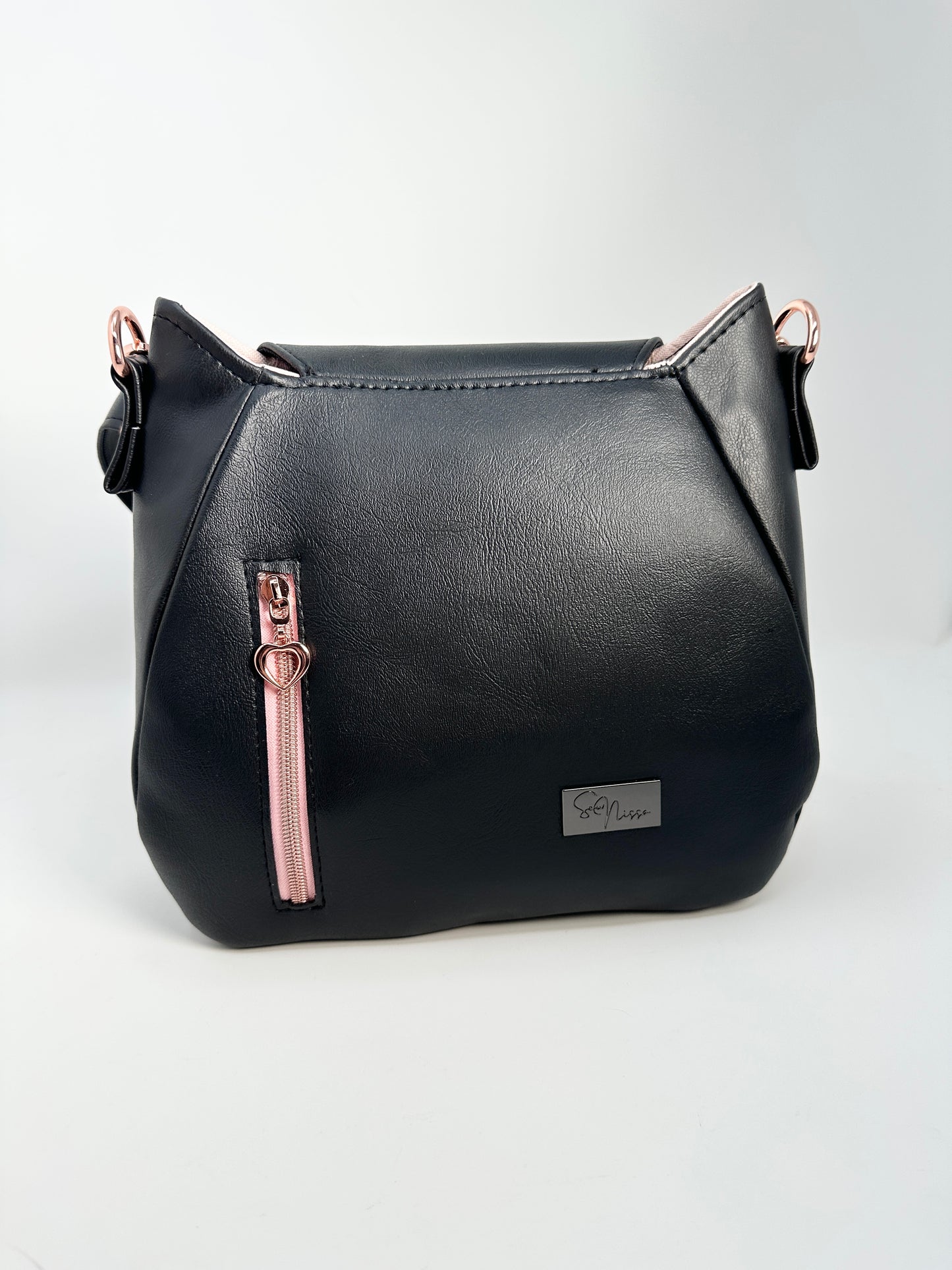 Cat Crossbody Bag - Black