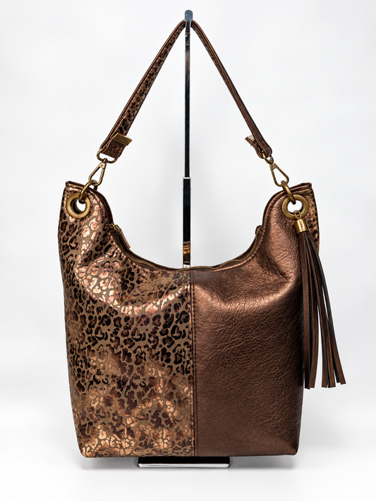 The Uptown Swing Hobo Bag - Metallic Cheetah