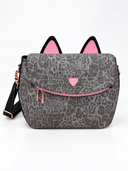 Gabriella Cat Crossbody Bag - Leopard print