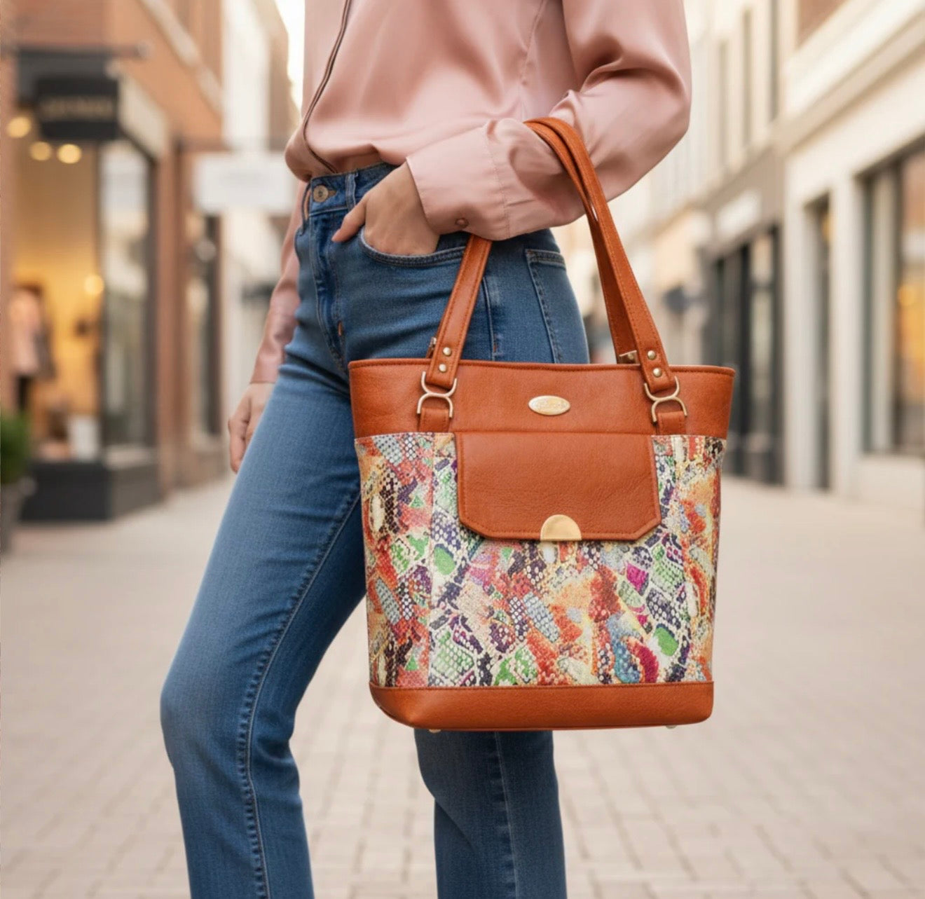 The Kensley Tote - Rainbow Snake