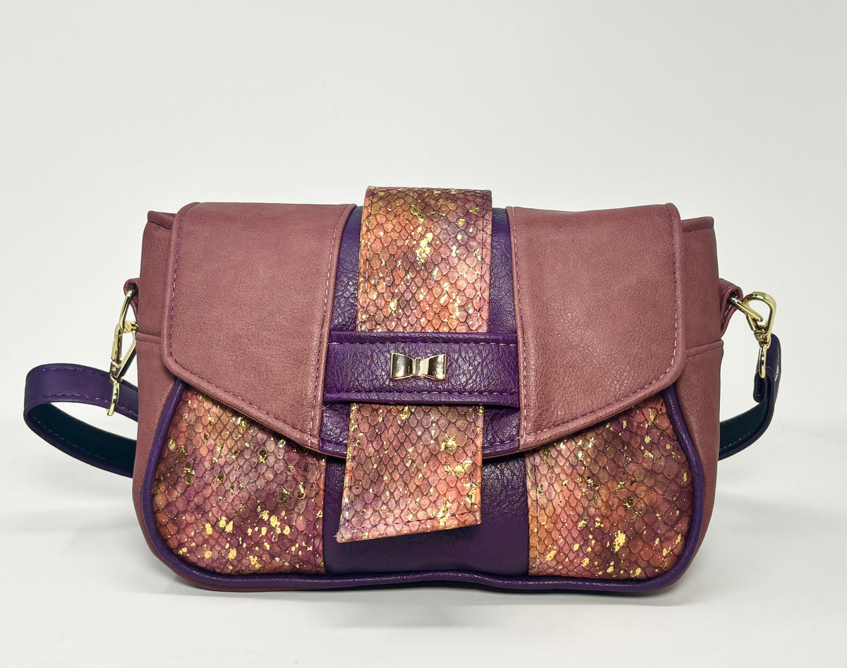 Mukava Crossbody - Luxury Snake Vinyl Mulberry