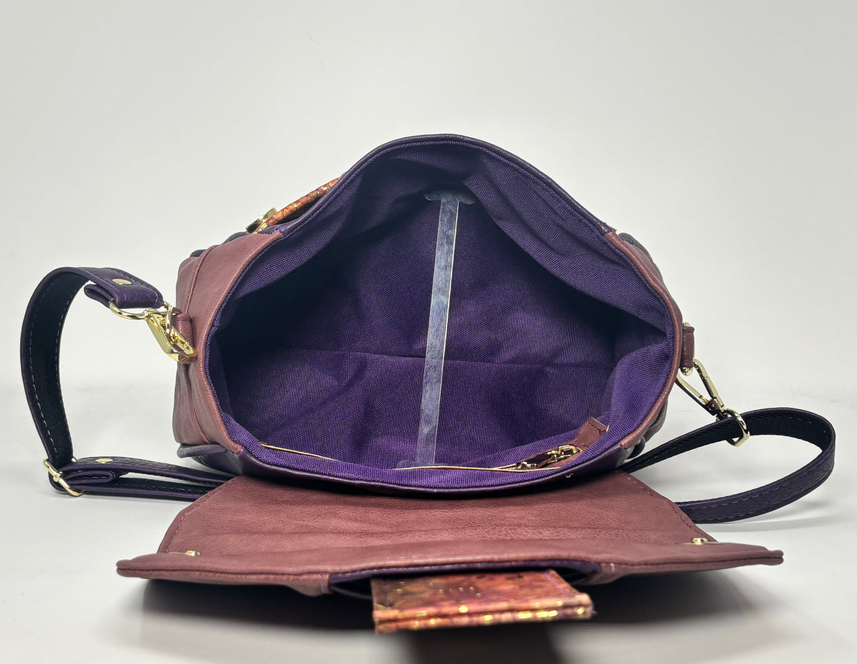 Mukava Crossbody - Luxury Snake Vinyl Mulberry